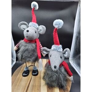 Cute Pair Of Santa Mouse Tree Toppers Christmas Decor